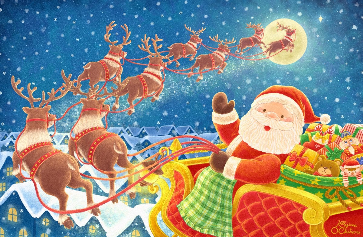 🦌🎅🏻🛷✨
#クリスマスイラスト
#illustration #Christmas