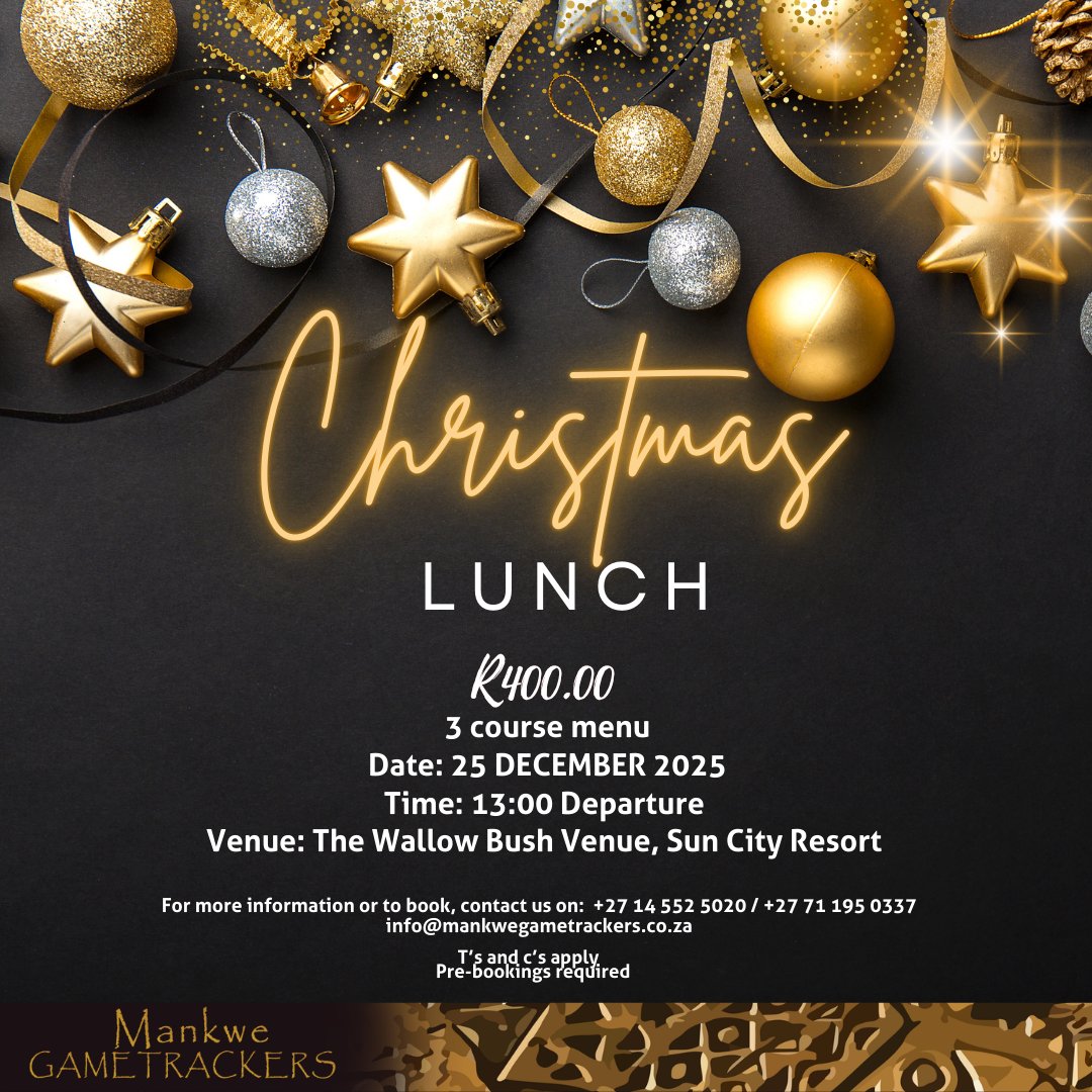 ✨🎄 Celebrate Christmas in Style! 🎄✨

Join us for a luxurious Christmas Lunch at the beautiful Wallow Bush Venue, Sun City Resort 🍽️