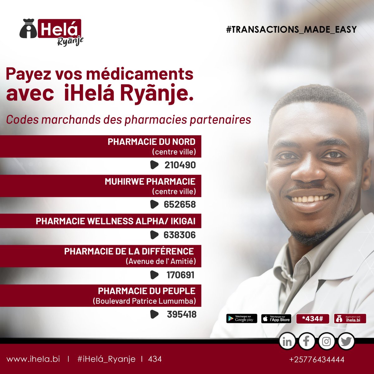 Le paiement de vos factures médicales, c'est fait en un clic sur votre téléphone. 📱
iHelá Ryãnje, une plateforme rapide, facile et sécurisée ✨