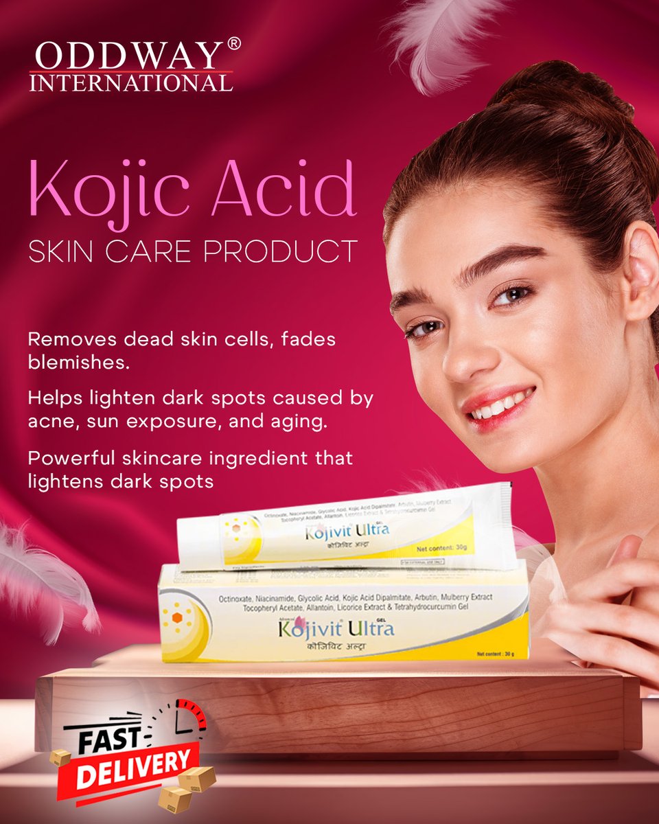 Oddwayint's tweet photo. Brighter Skin Starts with Kojic Acid

Fade dark spots, blemishes &amp; get a radiant glow with Kojic Acid skincare from Oddway International. 🌍🚚

Shop now:
https://t.co/qg2Pi3phiV

#KojicAcid #kojicultra #SkinCare #BrightSkin #GlowUp #OddwayInternational https://t.co/mJwW1vuK68