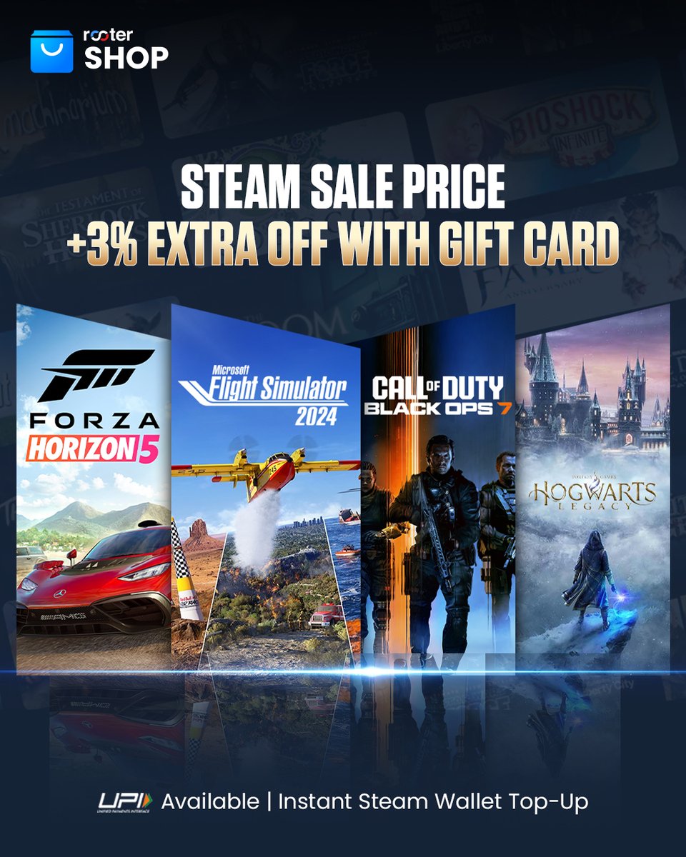 RooterSports's tweet photo. Steam Winter Sale loading… ⏳
Top up your wallet before the discounts hit 🎮
Buy Steam Gift Cards instantly on Rooter Shop 🚀

Link: https://t.co/xE3QIMYQL7 https://t.co/wrY1msy7vw