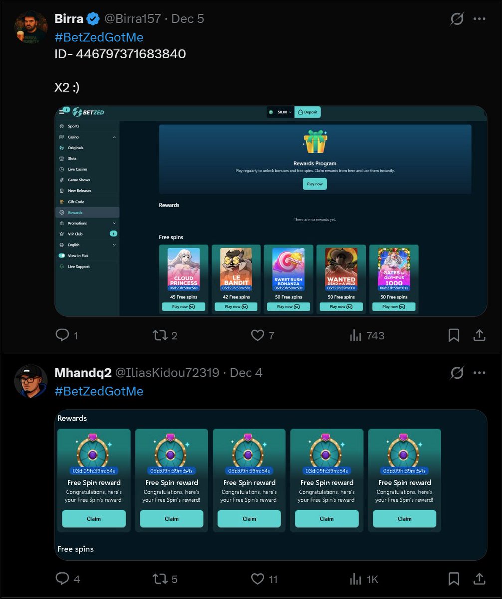 BetzedFreespin's tweet photo. @BetzedCom 👉 Claim Freespins: https://t.co/3mwXOwNCdb
💸VIP Code Daily: @fox755Betzed
🎰 1.000 Freespins &amp; Free Code: https://t.co/SlCVPrJeRa https://t.co/nMQZW3VwuE