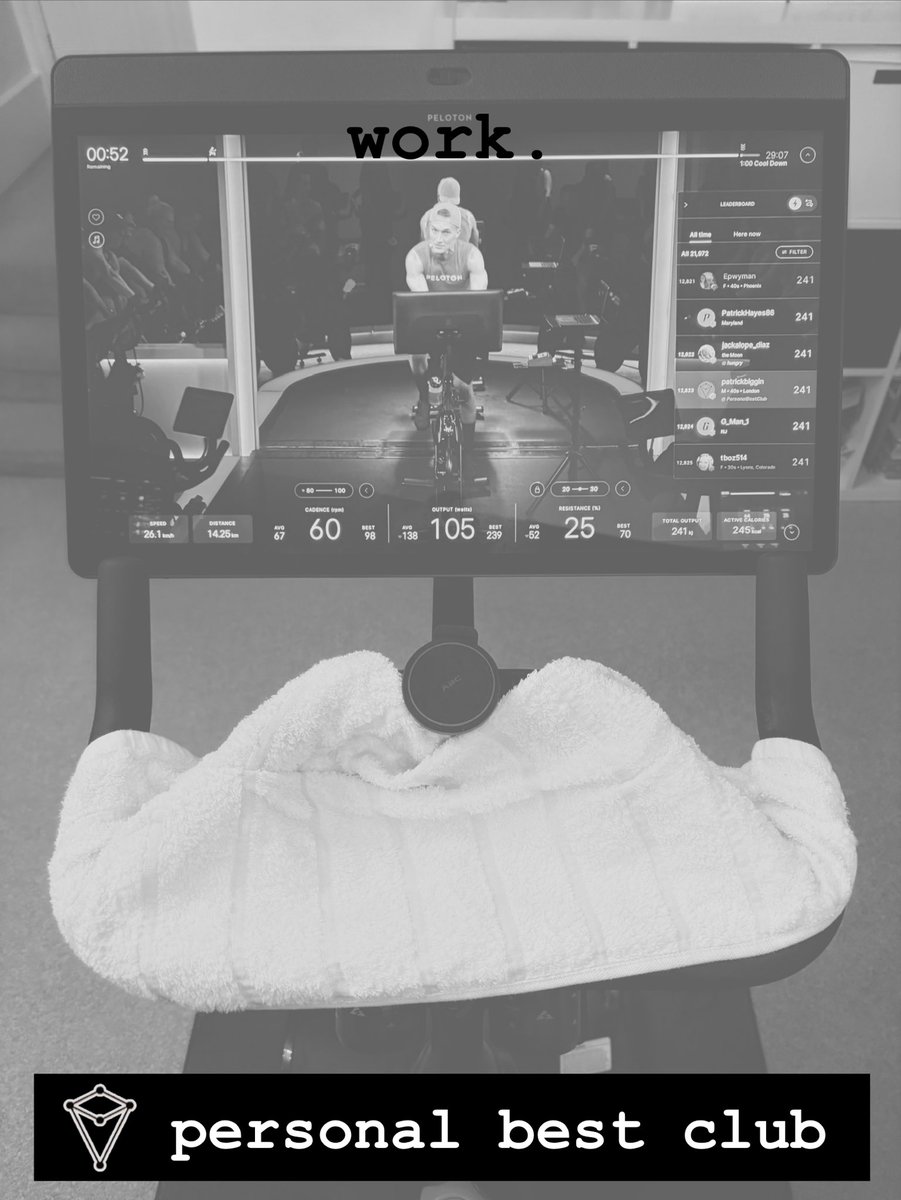 personalbestclb's tweet photo. work. #PersonalBestClub #TakeTuesday #TuesdayFitness #LFG #Peloton #Cycling #Geddit https://t.co/NayXfnFeQP
