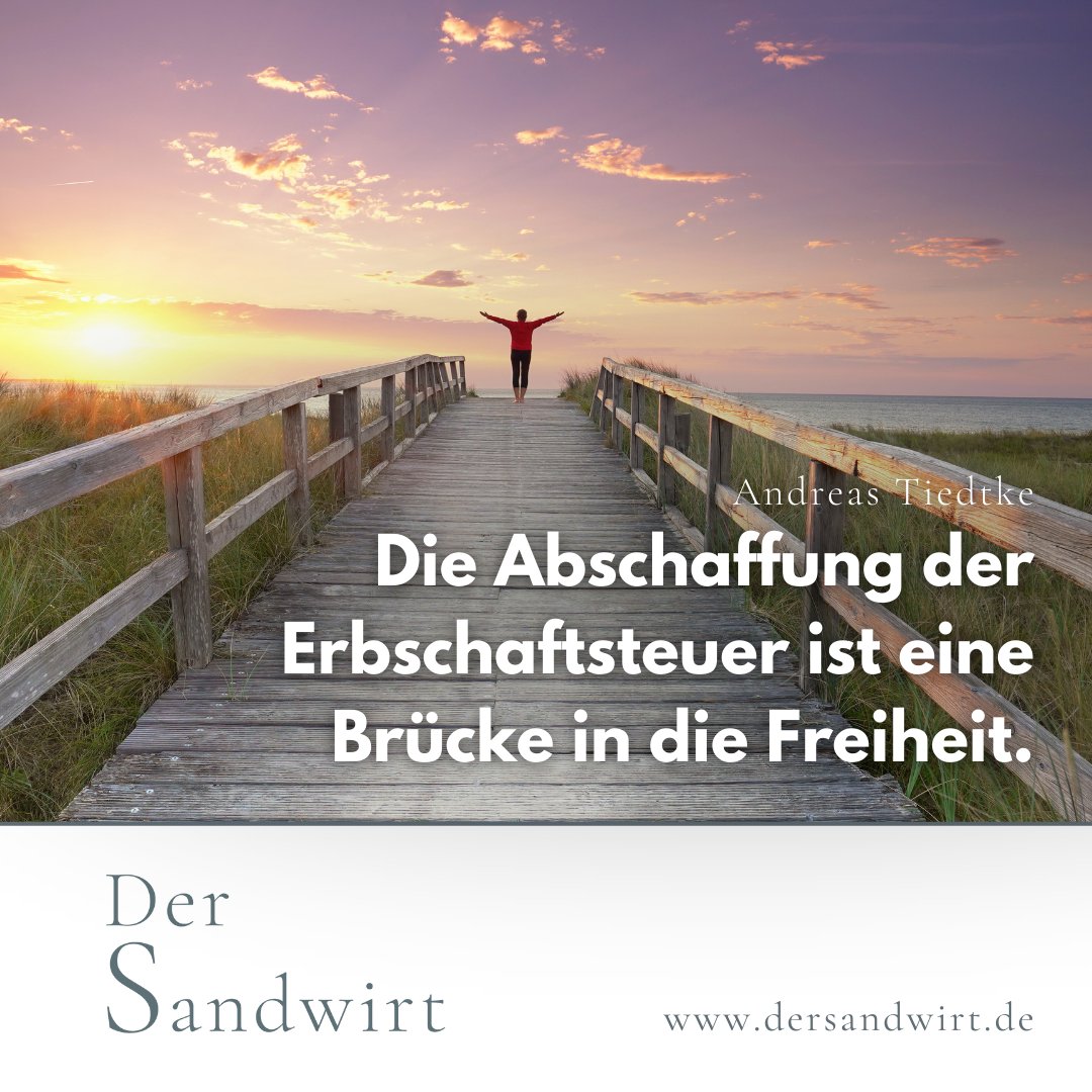 "Dieser Kapitalentzug zu Lasten des effizienten Sektors führt zu einem geringeren Kapitalstock und dieser – ceteris paribus – zu einem Sinken der Grenzlöhne. 

Leidtragende sind also ebenso die Arbeitnehmer." 

von Andreas Tiedtke <a href="/atiedtke1/">Andreas Tiedtke</a> 

dersandwirt.de/erbschaftsteue…