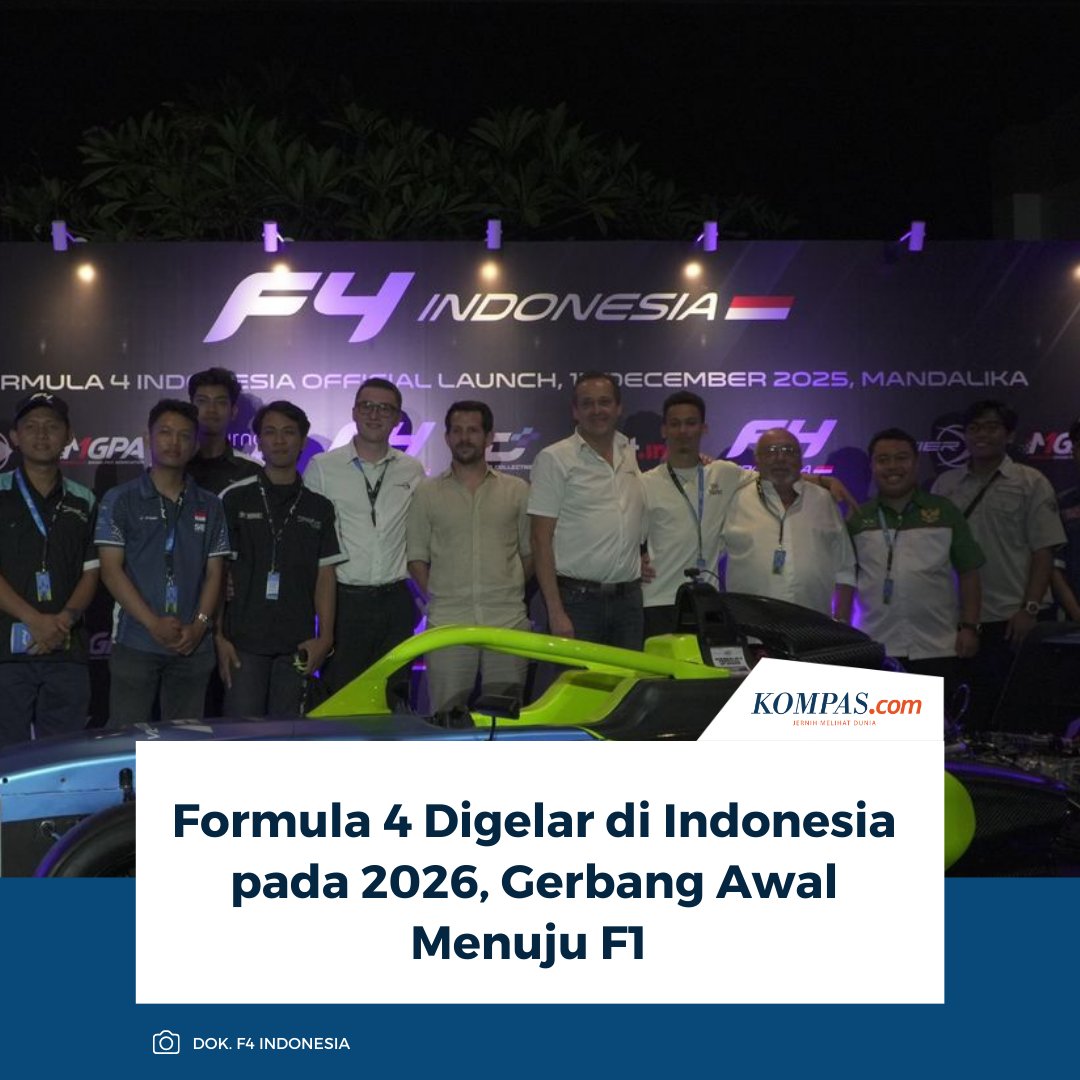sportskompascom's tweet photo. Formula 4 resmi hadir di Indonesia. Ajang balap single-seater ini berstandar internasional ini diharapkan bisa mencetak generasi baru pebalap profesional Indonesia.

Baca selengkapnya: https://t.co/SZ3NsStBQS 

~RS  #Formula4 #F1 #Balap https://t.co/bB0nR9Ixl5