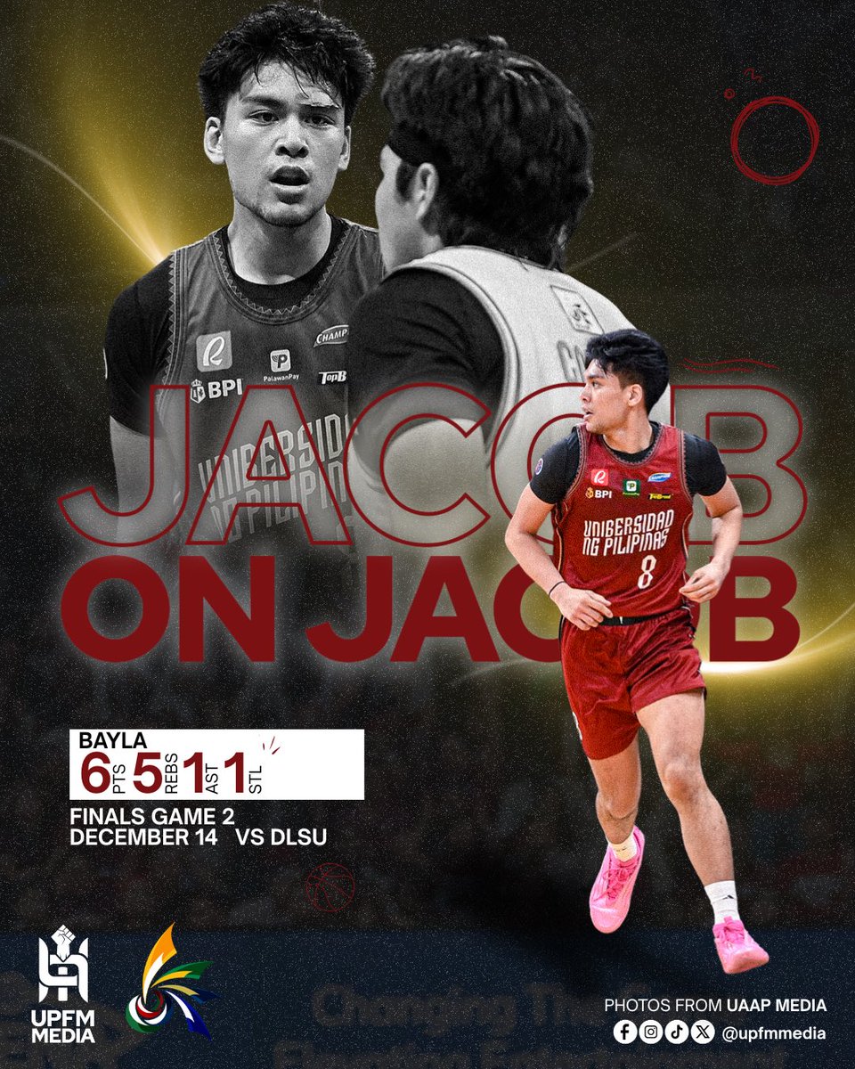 JACOB ON JACOB 🔒

Diliman’s Jacob deserves all the flowers as he got Taft’s on lockdown while also chipping in 6 pts, 5 rebs, 1 ast, 1 stl 🙌🏼🔥 

#UPFight✊🏼 #StrongerWithAllSports💪🏼 #UAAPSeason88