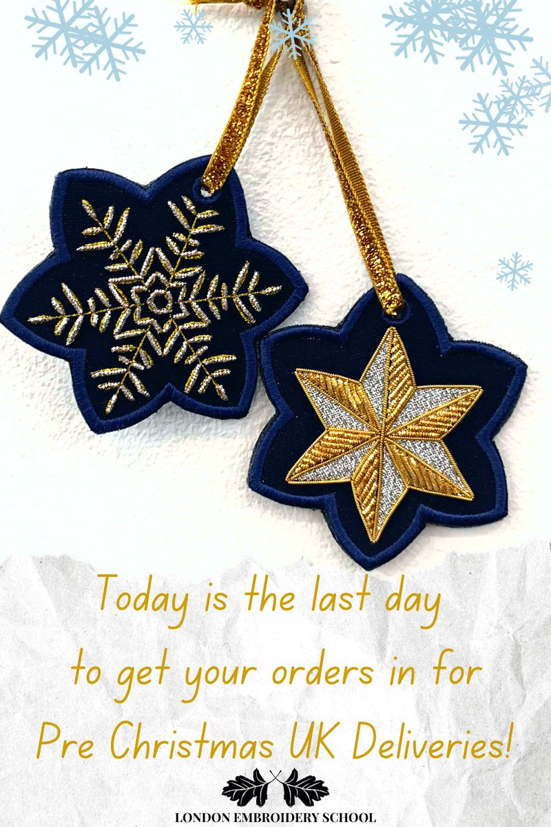 LondonEmbSchool's tweet photo. We're in the home run now to the Christmas Break, get those last orders in for anything you might want pre Christmas from us!

#embroidery #handembroidery #sewing #christmas #gifting https://t.co/WZsmQUQuc3