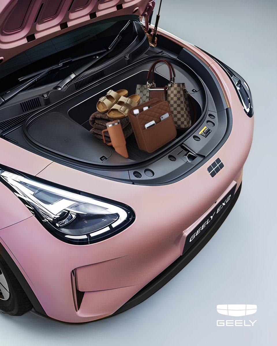 GeelyAutoIndo's tweet photo. Found your smile everywhere, especially for your shopping stuff, everything fits perfectly in Geely EX2’s 70L front trunk.

Convenience that feels simple, effortless, and always puts a smile on your day.

#GeelyEX2 #EXtraFun2You #LifeFullyRefined #SeeTheWorldInFull #GEELYIndonesia
