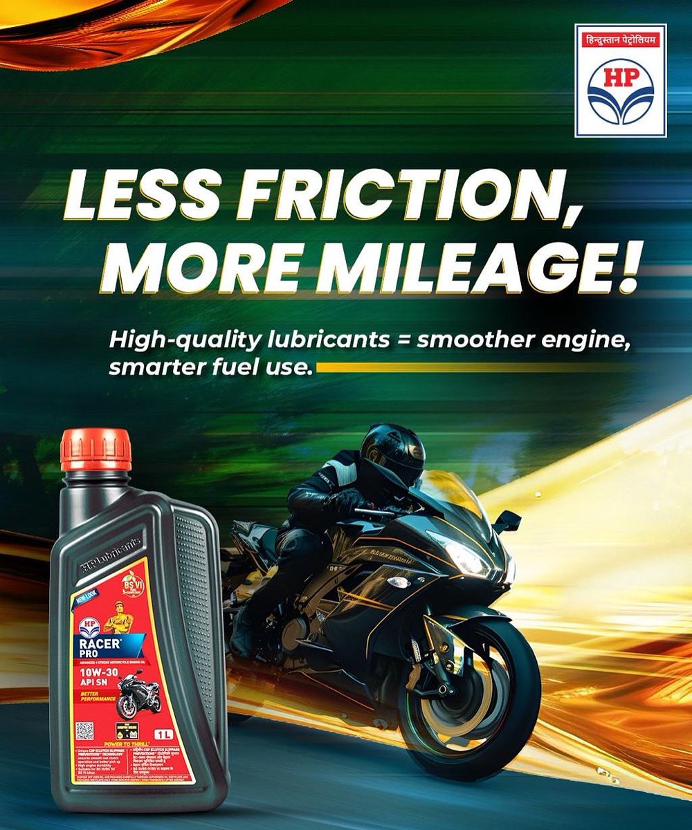 HPCL_Mumbai's tweet image. Top-grade lubricants minimize friction, prevent sludge buildup, and carry heat away, letting your engine breathe easier. 
The result?
Smoother rides, cooler engines, and better fuel efficiency.
Treat your vehicle right, save fuel, and extend its life.  
#EngineCare #HPCL
