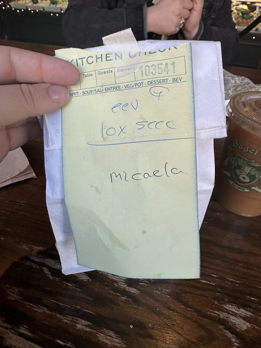 I forgot to post this the other day but bagel pub FINALLY guessed the spelling right and then that’s what I got this morning 😔🫶🏻
