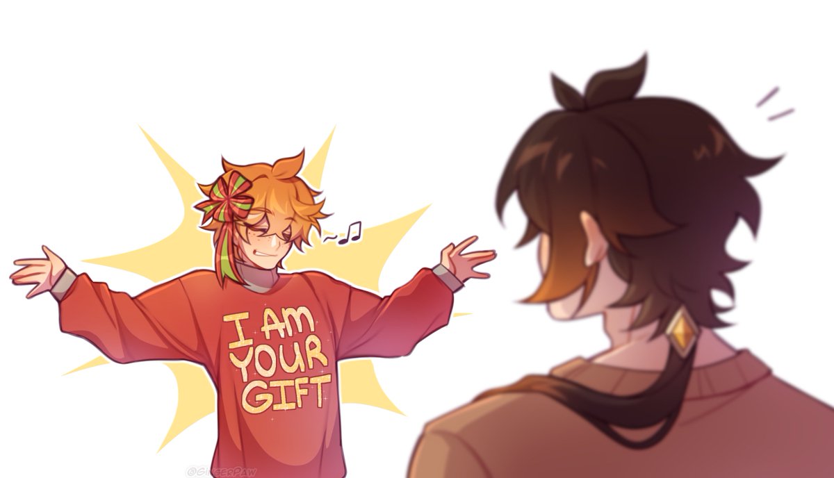 I wish you a merry Christmas and a lot of Zhongchi! A fast, messy warm-up sketch, bc I missed them so much 🎀
#Zhongchi #GenshinImpact