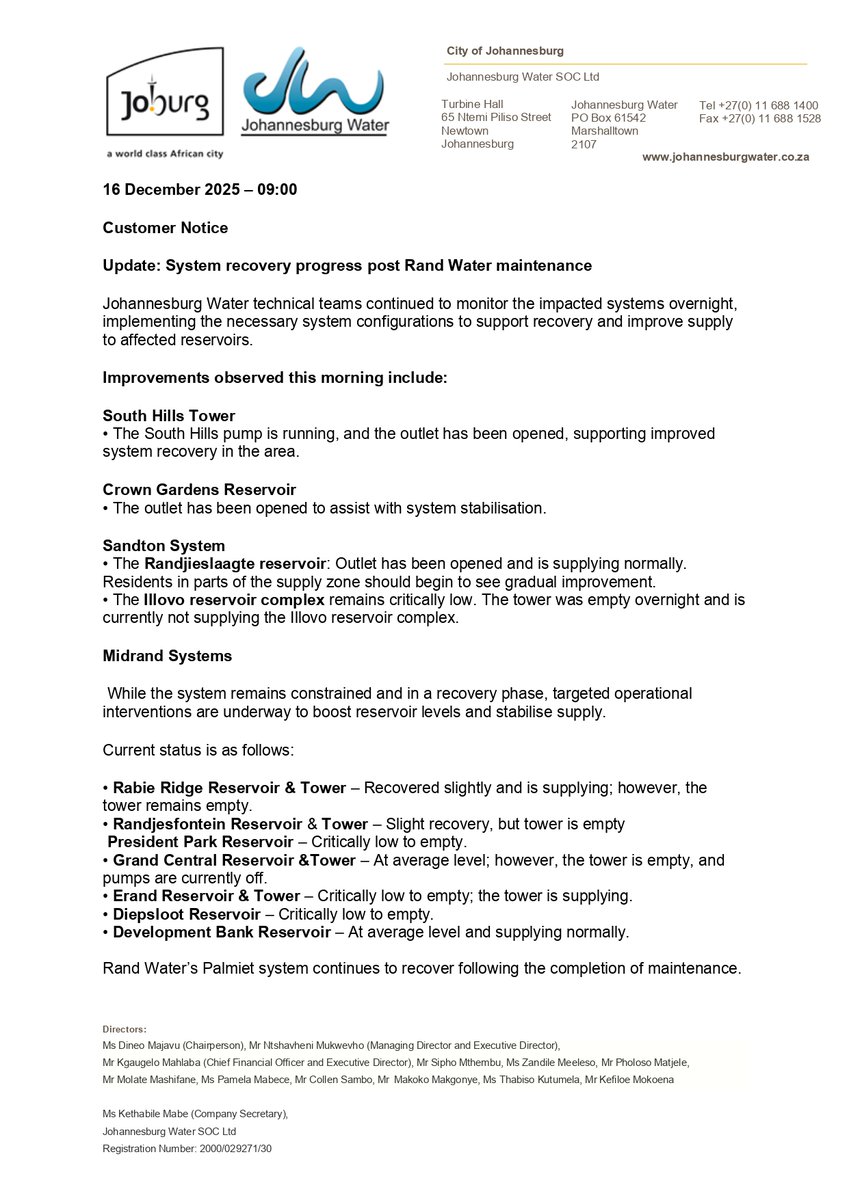 Johannesburg Water tweet media