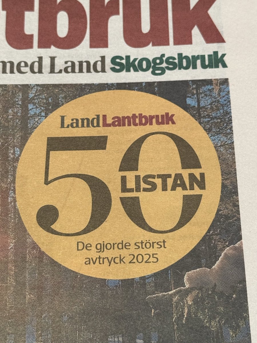 Hedrad och stolt att hamna på Land Lantbruks 50 lista över de personer som gjort störst avtryck 2025!