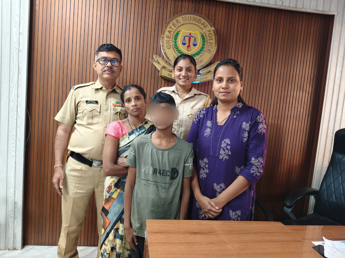 दि.15/12/25 रोजी रात्री 10 वा.निर्मल नगर बांद्रा पूर्व येथून फिर्यादीचा मुलगा अमरजीत मिळून येत नाही, सदर बाबत पोलिसांनी अपहरण चा गुन्हा दाखल करून  1 तासात मुलाचा शोध घेऊन सदर मुलाला सुखरूप पालकांच्या ताब्यात दिले. वडिलांनी रागावल्याने तो घरातून निघून गेला होता असे चौकशीअंती समजले