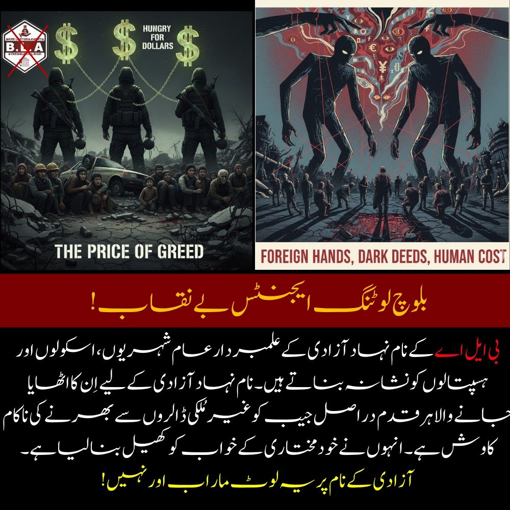 Sidra_501's tweet photo. یہ خود کو “آزادی کا علمبردار” کہتے ہیں، مگر نشانہ اسکول، اسپتال اور بے گناہ شہری بنتے ہیں۔
جھوٹے نعروں کے پیچھے اصل چہرہ لالچ ہے—غیر ملکی ڈالروں کے لیے پھیلائی گئی دہشت۔
یہ آزادی نہیں، عوام کی لوٹ مار اور خونریزی ہے، جسے اب مزید قبول نہیں کیا جا سکتا۔

#FakeFreedom #TerrorExposed https://t.co/ojETXq3jak