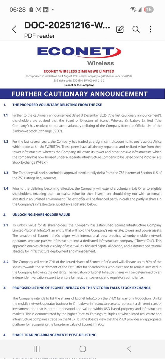 forgottenson_S's tweet photo. Is Econet’s VFEX Move Good for Shareholders?

THREAD

@hmsmotapa @SMRI_Institute @KuraChihota @Jabulanichibaya @tmukogo @andrea_hoxbucks https://t.co/2IfuIFk3iP