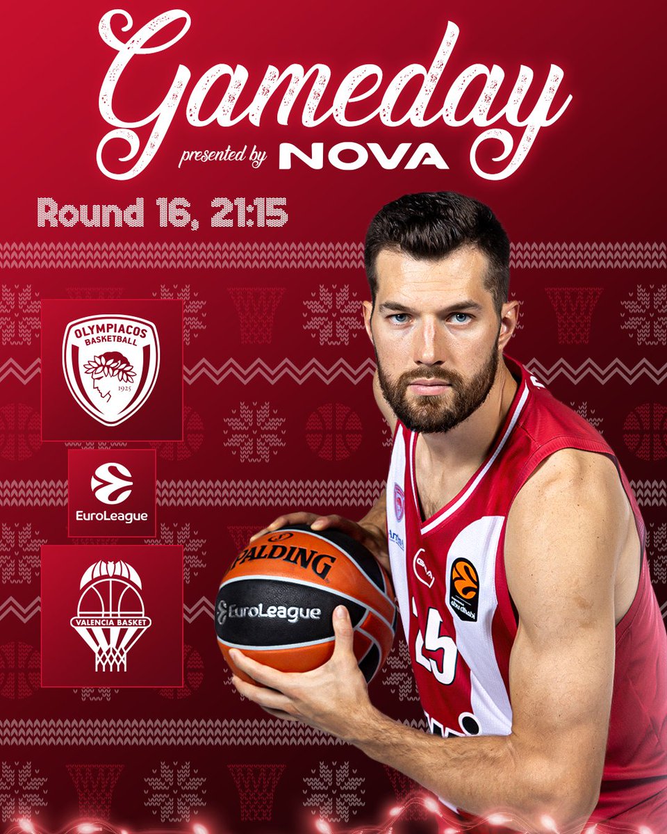 Olympiacos_BC's tweet photo. 🔴⚪𝗜𝘁'𝘀 𝗚𝗮𝗺𝗲𝗱𝗮𝘆
🏀 @EuroLeague - Round 16
🆚 @valenciabasket
📌 #ThisIsPiraeus
📺 Novasports Prime
🎟️ https://t.co/bAI8FJ6EgF
#OlympiacosBC #WeAreOlympiacos #TogetherWeFight #OLYVBC https://t.co/iAsBMrTKRu