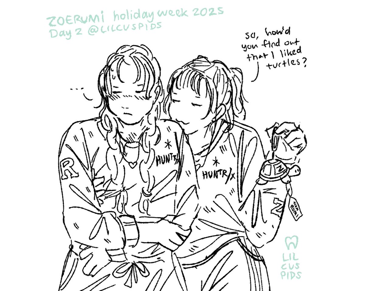 #zoerumiweek2025 day 2 - pre-debut rumi gave zoey a turtle keychain and forgot that the only reason she knew she liked turtles was bc she stalked her instagram