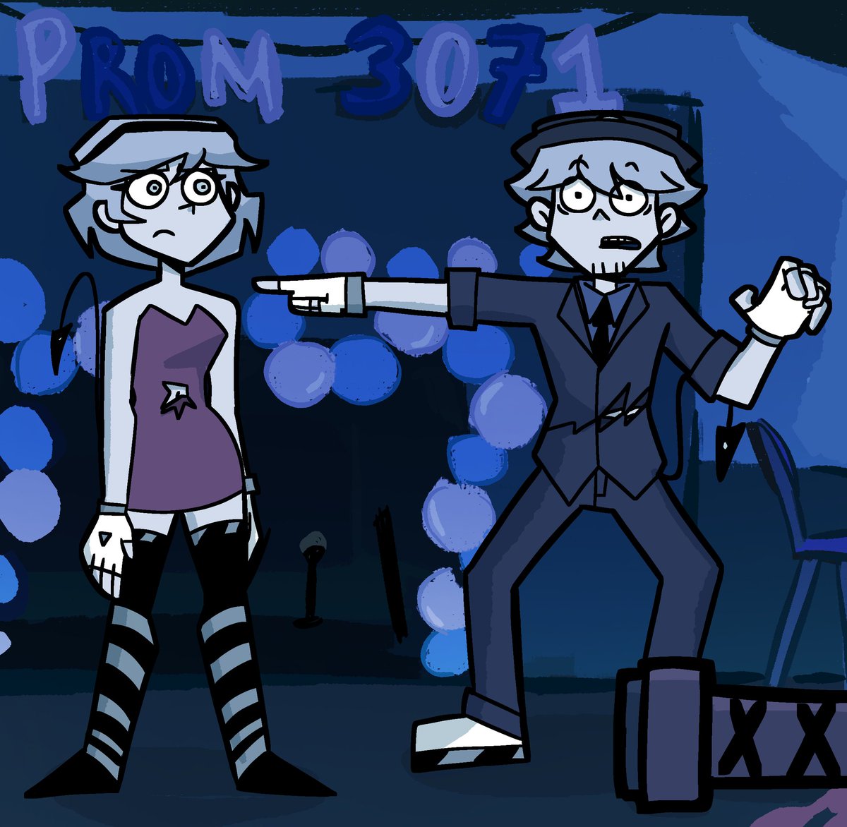 I almost forgot this redrawing of what I did of a scene with the human versions
#MurderDrones #mdtwt  #murderdronesfanart