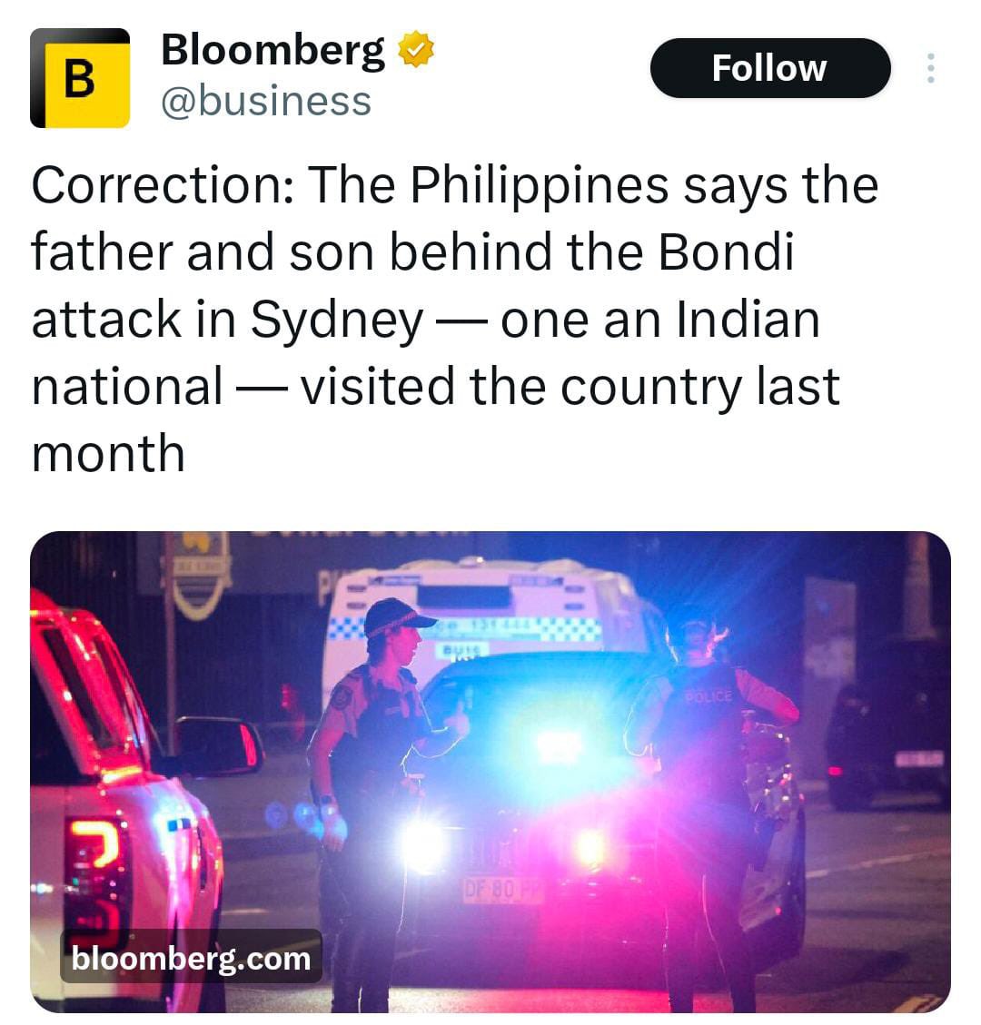 MurtazaViews's tweet photo. The Bondi Beach terrorist is an INDIAN NATIONAL, NOT PAKISTANI ‼️‼️‼️ https://t.co/KwIkH5ba4o