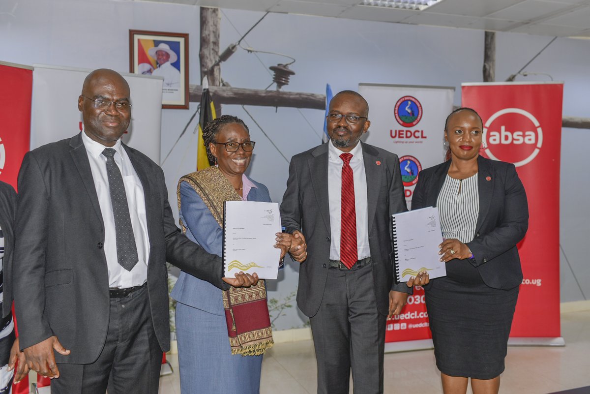 The five-year USD 50 million (about Shs 190 billion) financing facility we  signed with @AbsaUganda will support network upgrades. Our full statement  is online: https://t.co/xHbvYUTd3P #UEDCLinService #LightingUpYourWorld