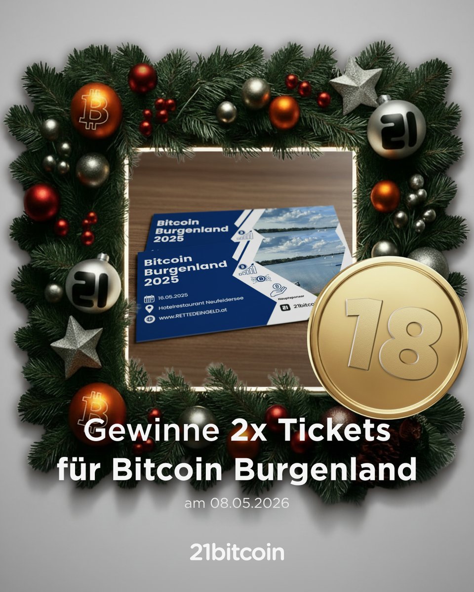 Gewinne 2 Tickets für die Bitcoin Konferenz im Burgenland 🎄

So machst du mit:
➡️ Folge <a href="/matthias_reder/">Matthias Reder</a> &amp; <a href="/21bitcoinApp/">21bitcoin 🇪🇺</a> 
🔁 Teile diesen Post
💬 Verlinke in den Kommentaren eine Person, mit der du zur Konferenz gehen möchtest

Der Gewinner wird morgen, am 19. Dezember, bekannt