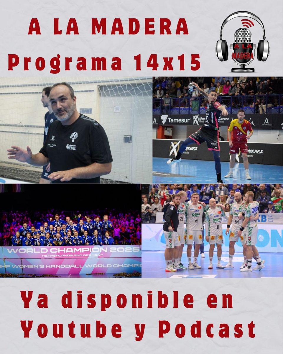 📢 Nuevo programa de <a href="/AlaMaderaFM/">AlaMaderaFM</a>
📻 #AlaMadera14x15
⚪️🔴 <a href="/AlvaroSenovilla/">Alvaro Senovilla</a> - Viveros Herol <a href="/BalonmanoNava/">Club Balonmano Nava 🤾🇮🇩</a>
🎙️ Protagonistas Liga Nexus Energía <a href="/ASOBAL/">ASOBAL</a>
🇩🇪 Repaso <a href="/DAIKIN_HBL/">DAIKIN HBL</a>
🤾‍♀️ Resumen Final Mundial #GERNED2025
📺 Disponible en Youtube y Podcast de <a href="/PasionBM/">PASION BALONMANO</a> pasionbalonmano.wixsite.com/pasionbm/post/…