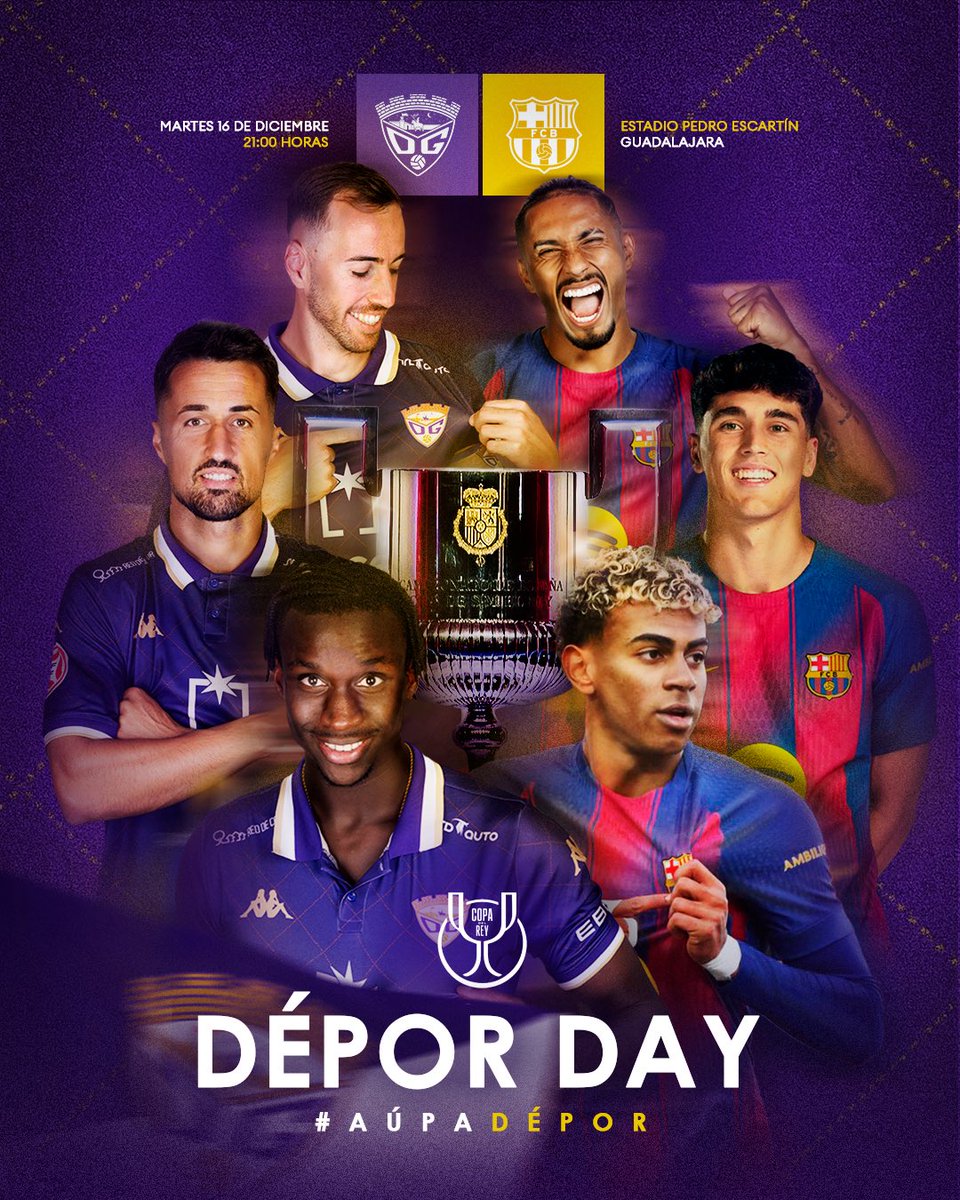 deporguada's tweet photo. 🏆 ¡Todo un honor medirnos al REY DE COPAS! 😍

🚨 DEPOR DAY

 Copa del Rey | Dieciseisavos de final
🆚 @FCBarcelona_es 
 
🏟️ Pedro Escartín
📍 Guadalajara

⏰ 21:00h 
📺 Movistar +

🎟️ 90€ (solo online)
Últimas 100 entradas disponibles

🔗 https://t.co/CUDylA1pKf https://t.co/wOPVyiaacU