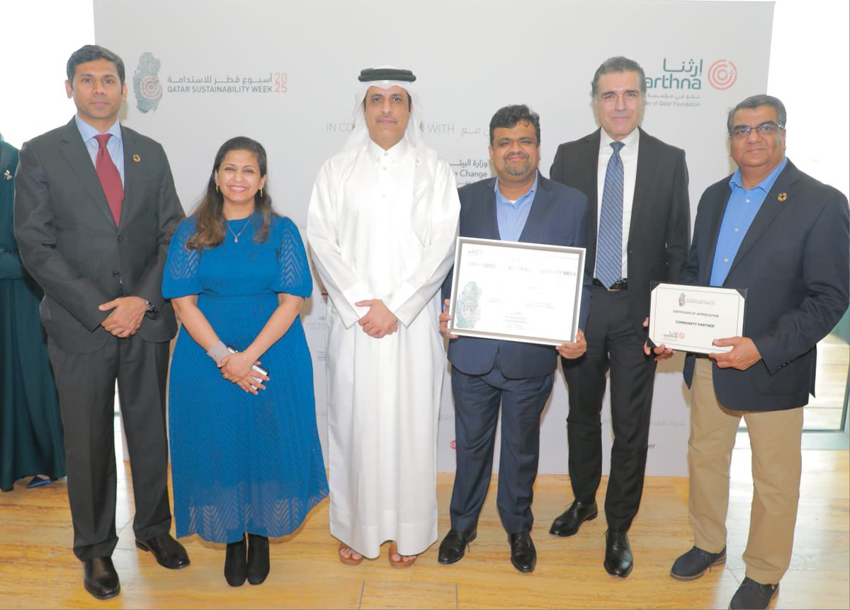 IndEmbDoha's tweet image. Congratulations to Indian Business and Professionals Council, IBPC Qatar  on earning a Special Award at the 10th Qatar Sustainability Week (#QSW) in your first year of participation! 

🏆🇮🇳🇶🇦

​Your dedication and impactful contributions in the very first year are a source of