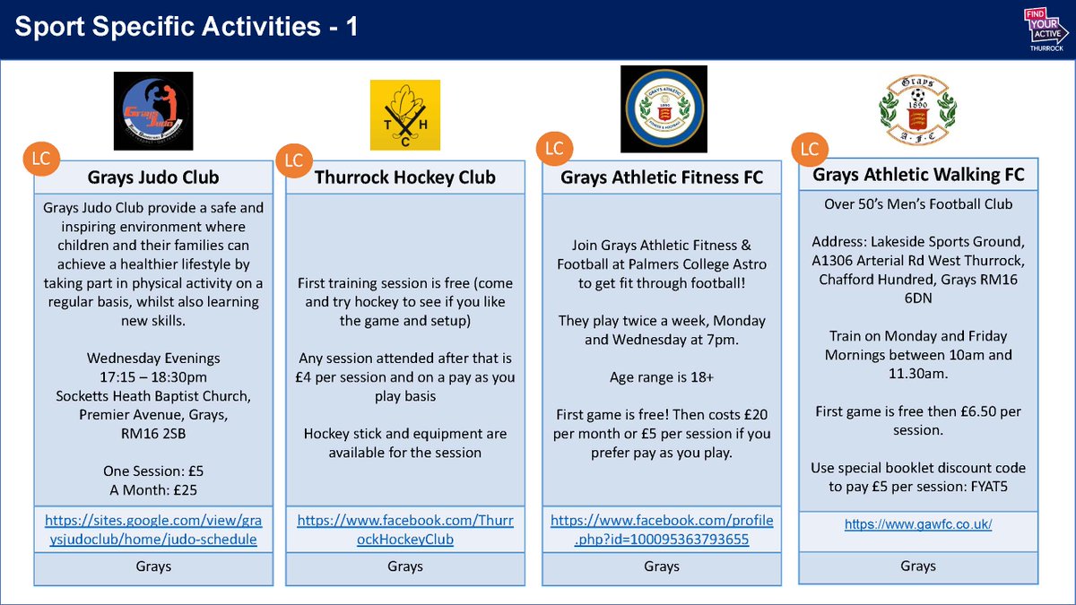 Free and Low Cost Physical Activities in Thurrock