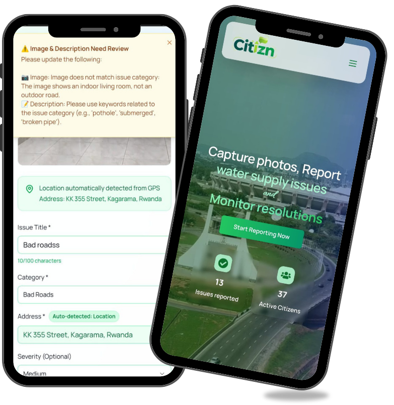 Anelechidera3's tweet photo. Nigeria has too many “we’ll look into it” problems.

Bad roads. Flooding. No light. No response.

I just launched Citizn,  snap the issue, submit proof, track updates.

We’re live on Product Hunt 🚀
👉 https://t.co/ULWaGWdFJl
🌍 https://t.co/l4ZlgpHPye https://t.co/zdXSAjl8Uz