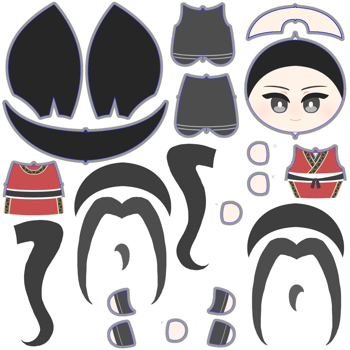 設計了開衩的衣服，可以在下擺刷一層膠，這樣比較不容易皺

一樣放雲端：reurl.cc/eVkKOW