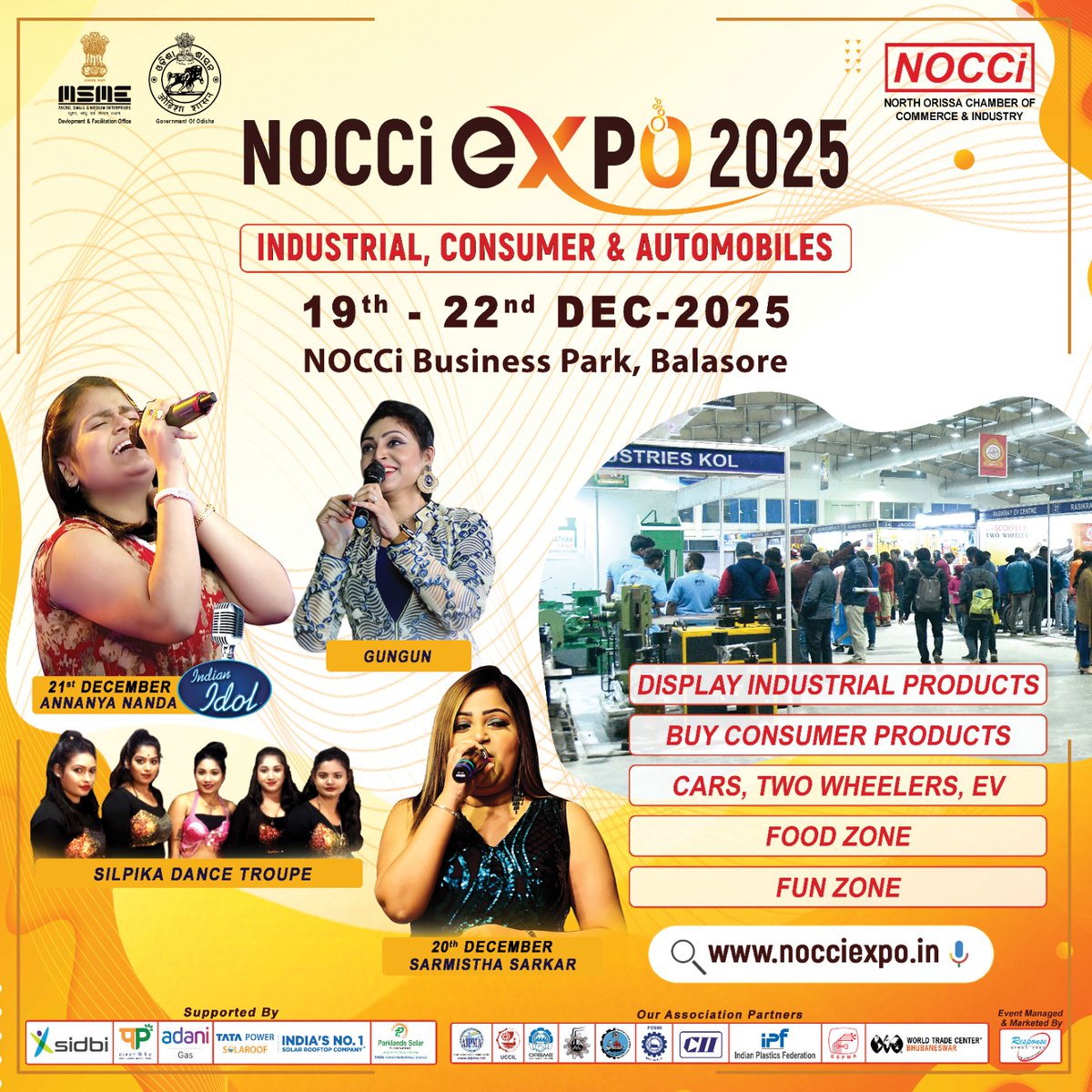 Experience the magic of culture and entertainment at NOCCI Expo 2025! 🎉

📍 Venue: NOCCi Business Park, Balasore

#nocciexpo2025 #expo2025
#industrial #consumer #auto #CulturalProgramme
#balasore #odisha #december2025 #nocci
