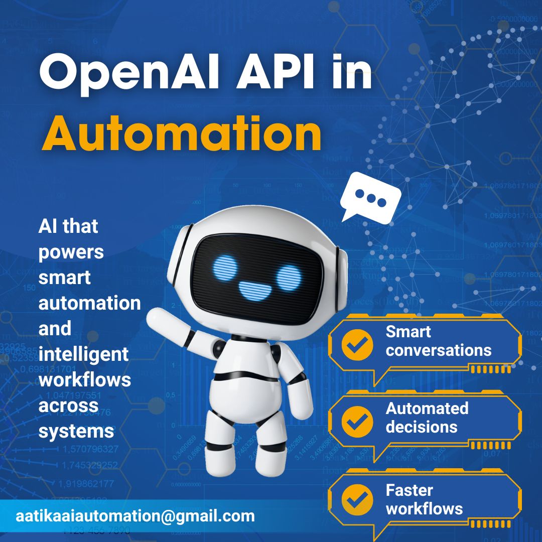 Aatika2043343's tweet image. Automation becomes powerful when it understands. OpenAI API adds intelligence to workflows, helping systems think, respond, and act faster with precision.

 #OpenAIAPI #AIAutomation #SmartWorkflows #IntelligentAutomation #AIForBusiness #DigitalTransformation #AutomationTools