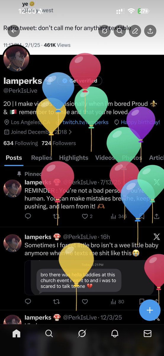 PerkIsLive's tweet image. Another year of balloons 🎈 i’m getting old😅