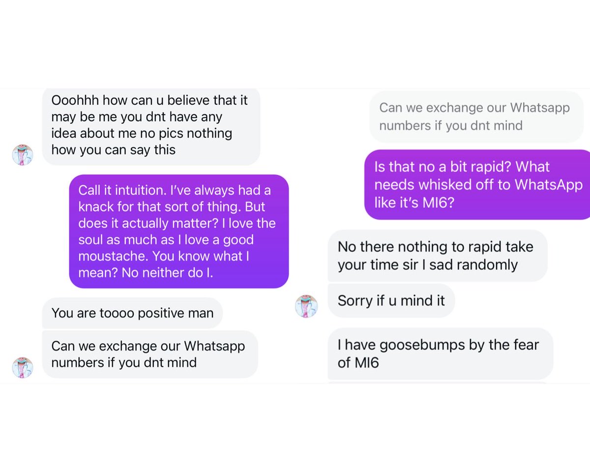 NotThatAlan's tweet image. I appear to be in the early stages of a romance with a scammer, and rather than resist, I’ve decided to treat it as a light social experiment and see how far the nonsense can be taken.