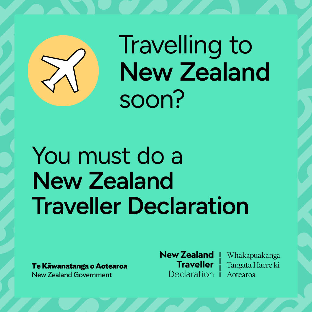 🧳 Travelling to New Zealand 🇳🇿? Everyone travelling into New Zealand must complete a New Zealand Traveller Declaration.  

📲 It's FREE and available on the NZTD app

🛬 Complete it before your flight to make arrival easier 

➡️ Head to travellerdeclaration.govt.nz today!