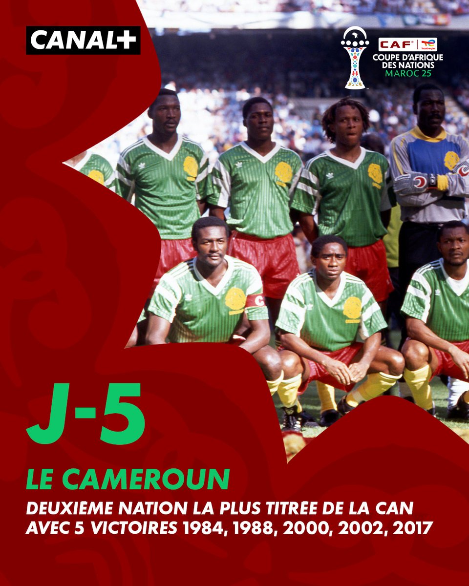 #CANALPLUSCAN 🏆️ : Avec 5 prestigieuses étoiles sur le maillot , les Lions Indomptables 🇨🇲 ont marqué la légende du football africain 🦁

- La quête d'une 6e étoile est-elle envisageable pour le Cameroun cette année ?