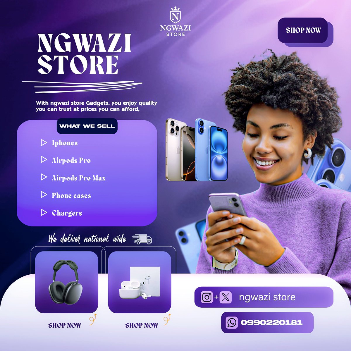 iPhone 13
128GB
90%> BH
Face ID
True Tone
Mint condition 
No cracks or scratches 
Clean
MWK1,600,000

At Ngwazi Store we’re offering 
End of year sale discounts

Free transportation 
1 year warranty on all products

Contact: 0990220181