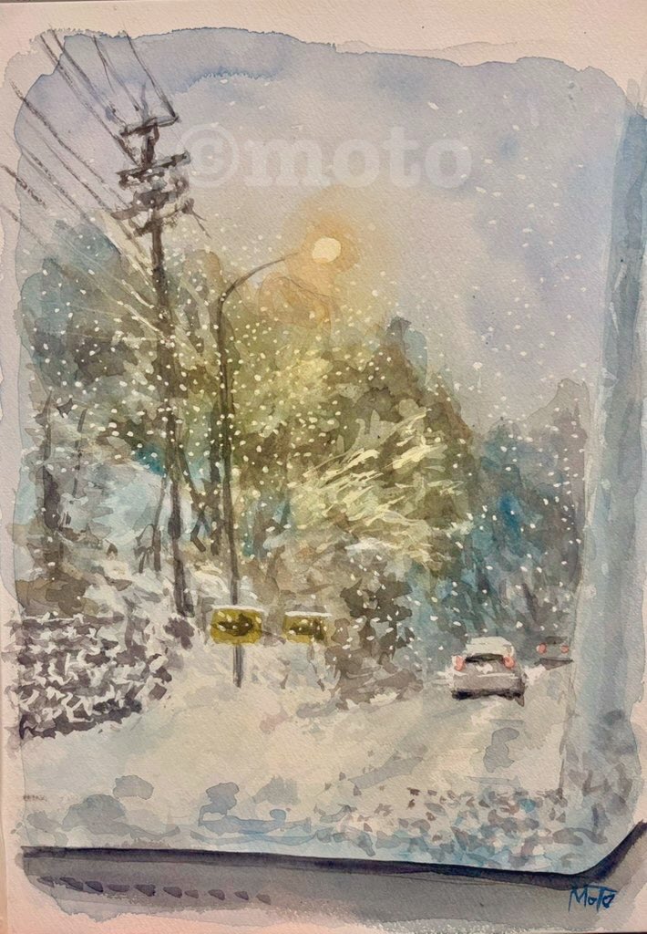 今年描いた作品を振り返ります♪ 帰路につくシリーズのエスキース 再掲