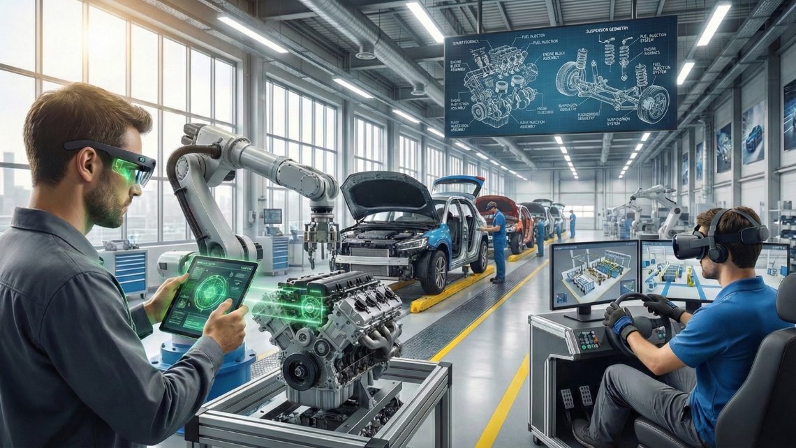 AR &amp; VR are no longer futuristic ideas — they’re now accelerating automotive production! From assembly guidance and maintenance to training and layout planning.
automotivemanufacturingsolutions.com/smart-factory/…

#SmartFactory #Industry40 #AR #VR #ManufacturingInnovation #AutoTech