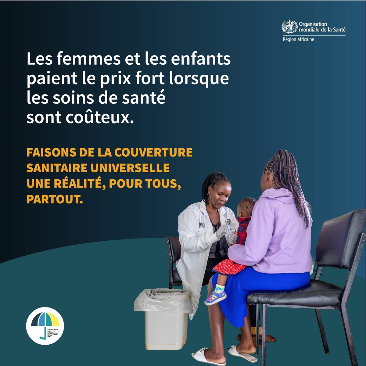 Lorsque les soins de santé sont financièrement inaccessibles, ce sont les femmes👩🏾‍🦱 et les enfants👶🏾 qui en souffrent le plus.
La Couverture sanitaire universelle n’est pas facultative, c’est un droit.
Rendons les soins accessibles et abordables pour chaque famille.
#SantéPourTous