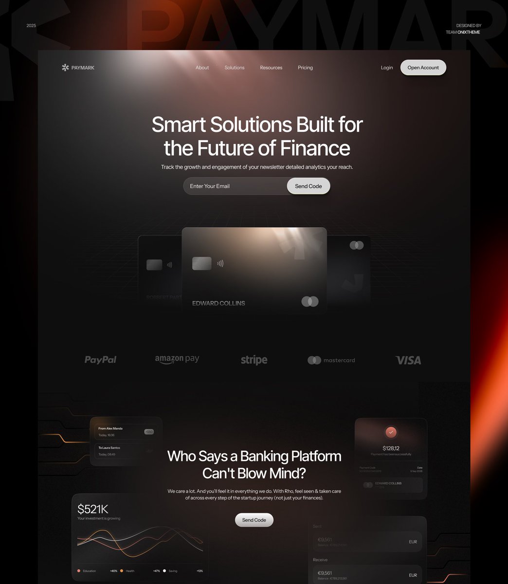 Fintech SaaS Landing Page. And yes, I’m in a relationship with gradients. 😭