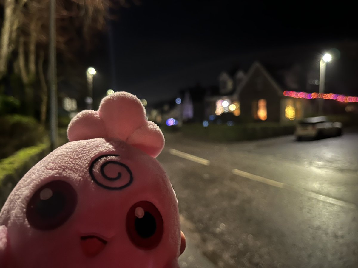ethan_poun14512's tweet photo. Me and Igglybuff went for a night time walk together and saw some Christmas lights. It was cold but I kept her warm in my coat. (Part 3) #Christmas #Pokemon #Igglybuff #AdventuresWithIgglybuff #nightwalk #Christmastime #Pokemonfriend #PokemonCommunity https://t.co/PCuztqey5R