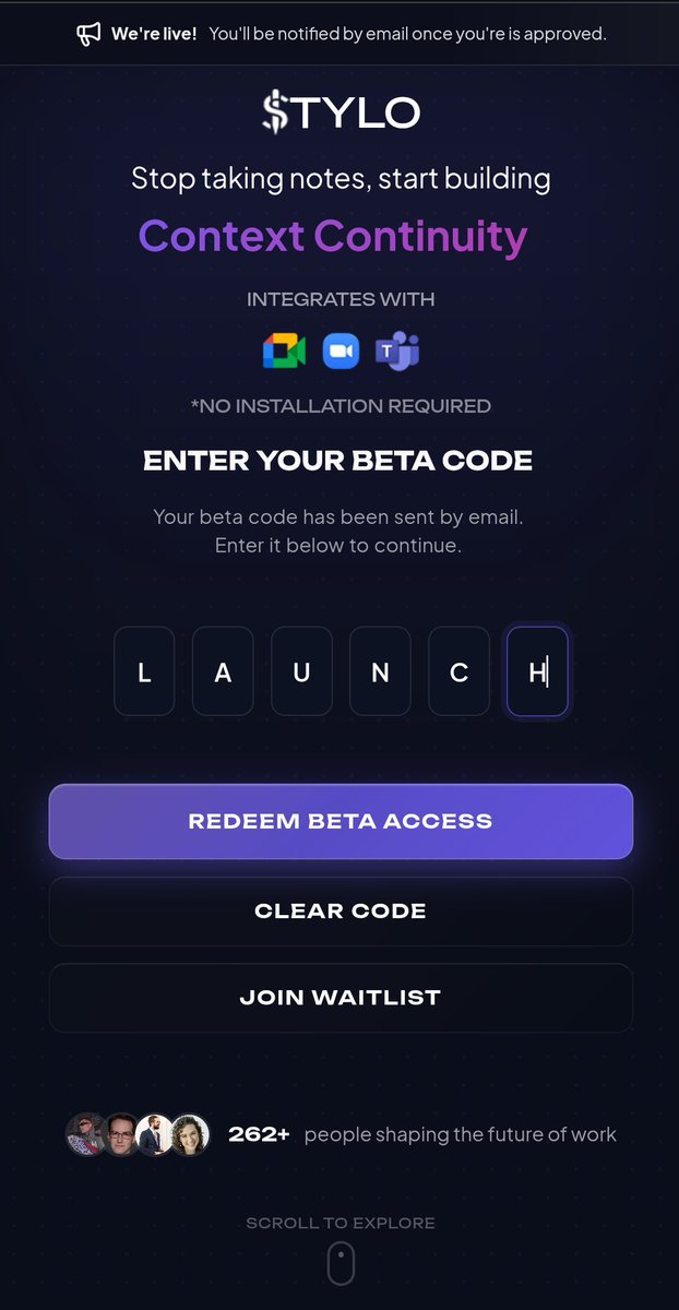 We're pleased to announce that Stylo is now live. In celebration of our launch and the holidays, we're extending immediate access to our waitlist —empowering you to elevate your productivity from day one of the new year. 

Discover what's possible → stylo.network