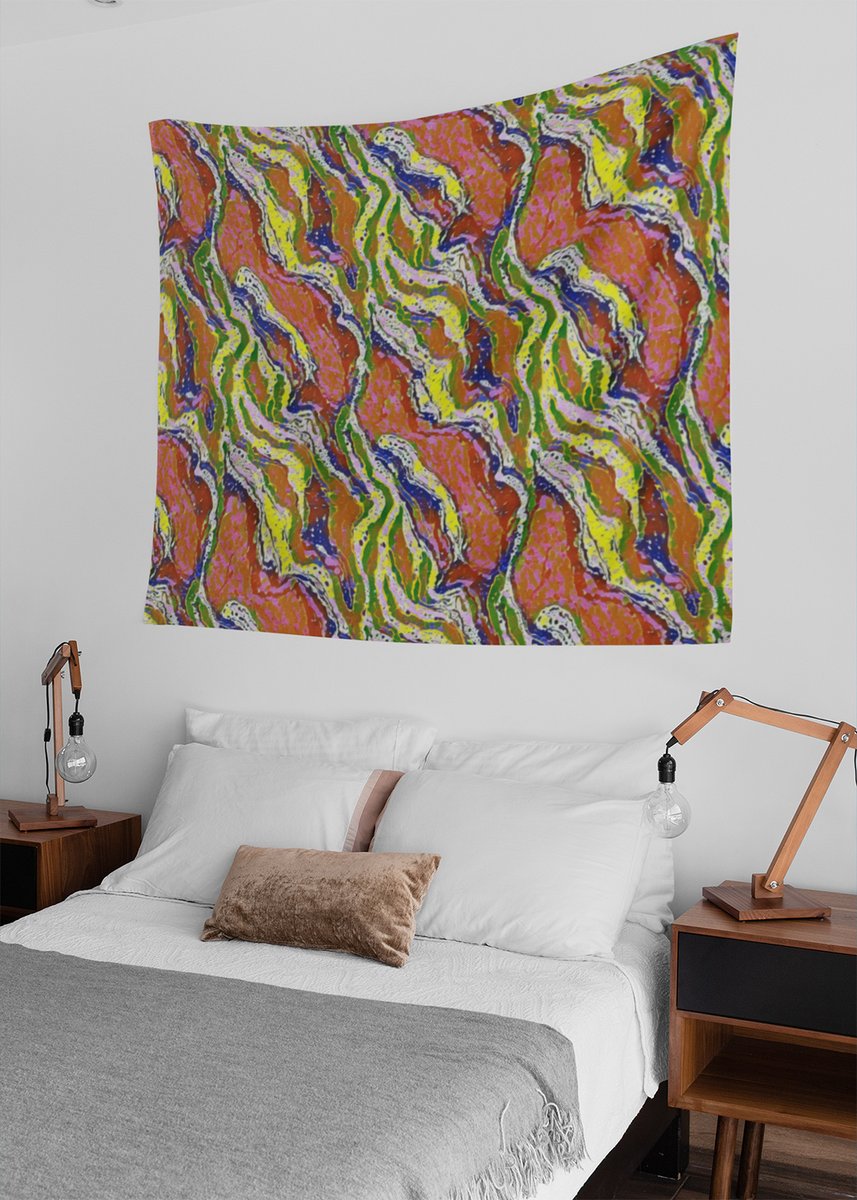 habatour20's tweet image. Transform your space with this bold and luxurious #flowingmarble pattern tapestry. Featuring layered colorful swirls, this design captures the organic elegance of #naturalstone with an energetic artistic twist. 
Available at : redbubble.com/i/tapestry/Lux…
#abstractpattern #tapestryart