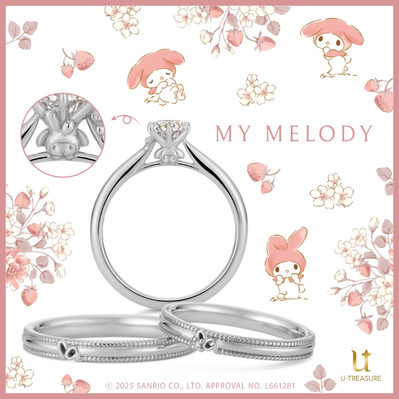 u_treasure_pr's tweet photo. 【サンリオキャラクターズ】

ブライダル リング💍
――――――――――

各キャラクターの世界観をデザインに落とし込んだ
婚約・結婚指輪をご用意しております。

想いを込めたリングは、一生の宝物に…💗