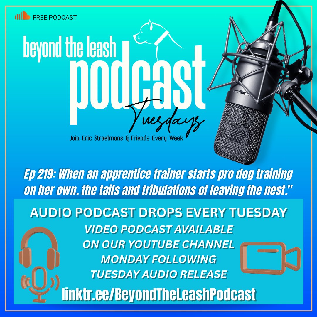 BeyondTheLeash's tweet image. 🎙Ep 219: When an apprentice trainer starts pro dog training on her own.  the tails and tribulations of leaving the nest
youtube.com/@BeyondTheLeas… 
linktr.ee/beyondtheleash…
#dogtrainer #dogtraining #k9training #dogpodcast #BeyondTheLeash