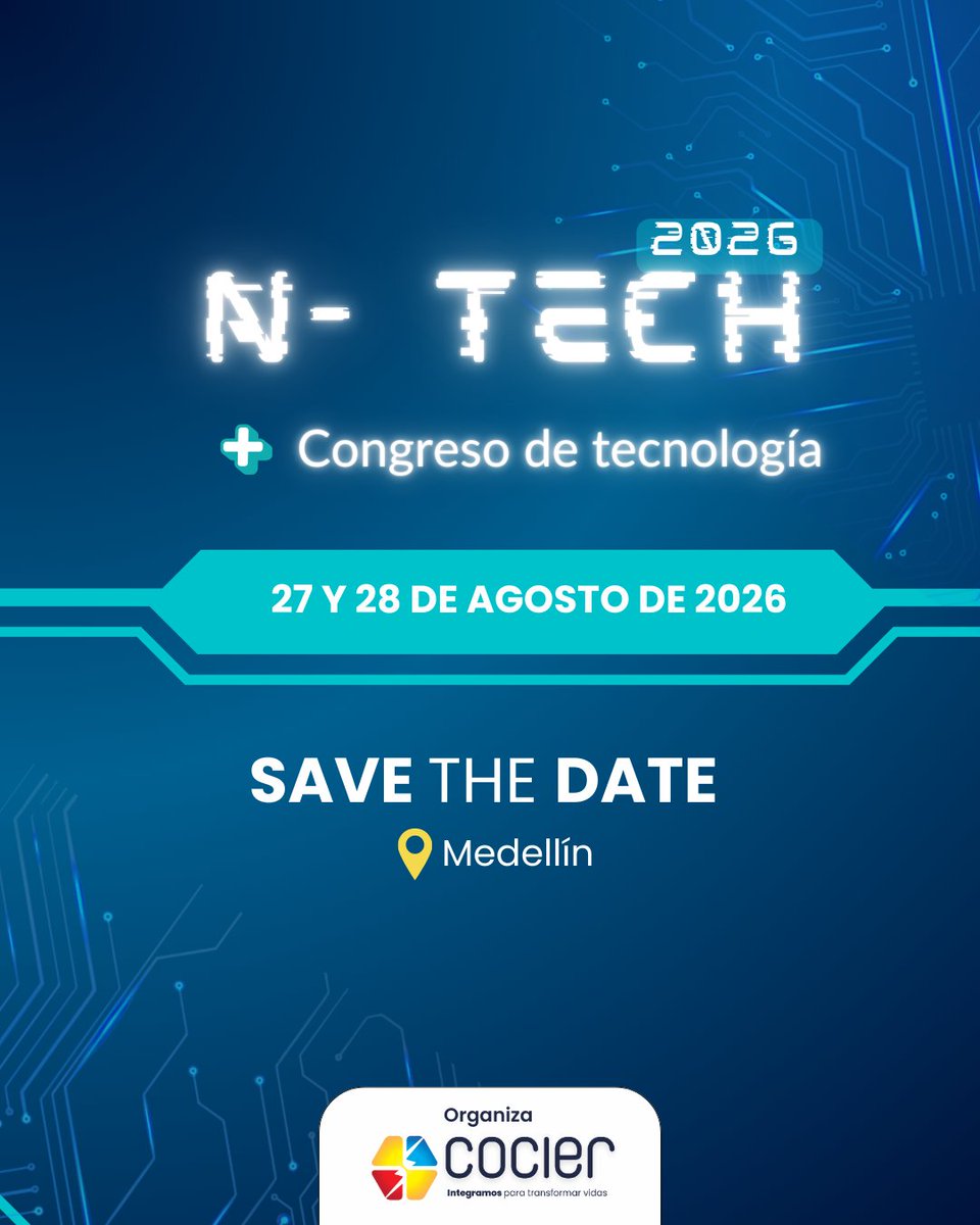 🌐 N- TECH 2026 + Congreso de Tecnología. 
Medellín continuará siendo el punto de encuentro de la innovación energética.
Networking, startups, tecnologías emergentes y los Premios CIER de Innovación.

Preinscríbete ahora: forms.office.com/r/h2AhTkhGJp

#NTECH2026 #Innovación #Startups