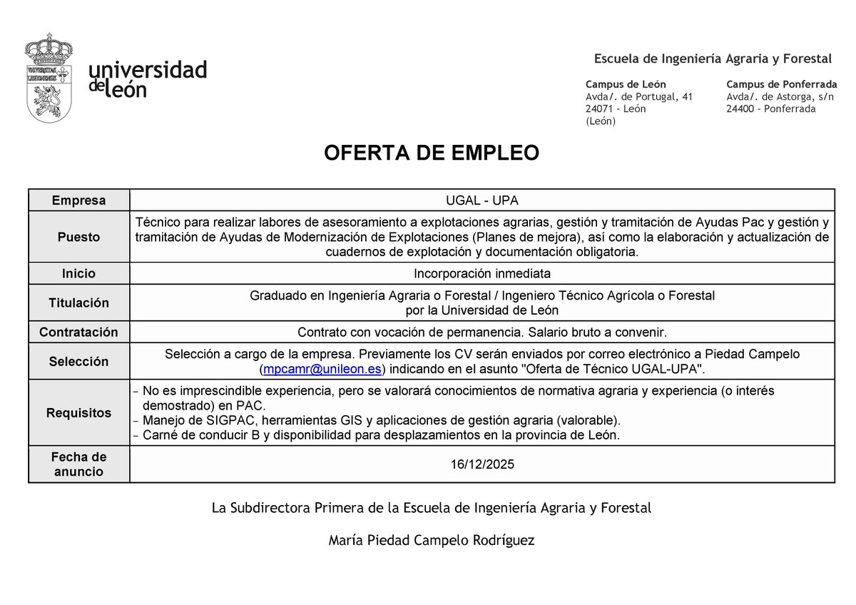 Escuela de Ingeniería Agraria y Forestal - ULE tweet media